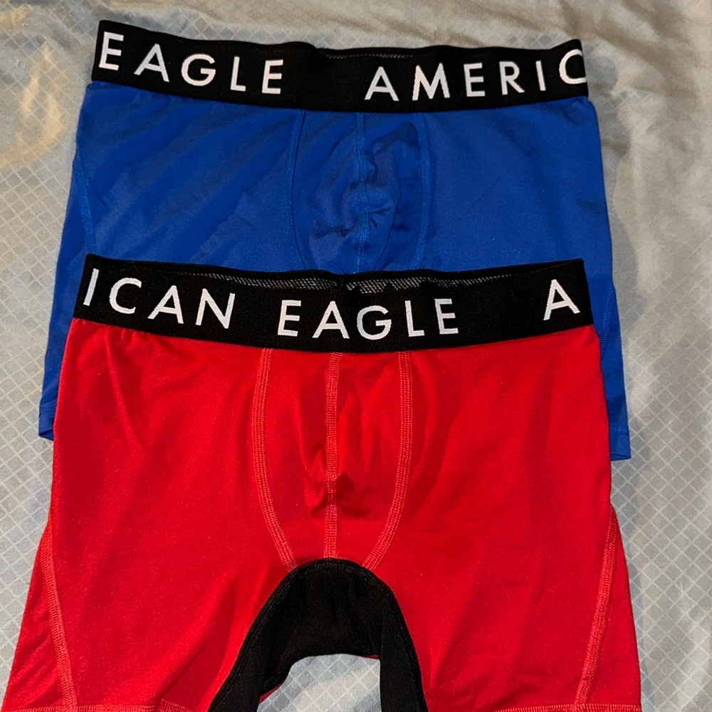 American Eagle trunks size Small red and blue